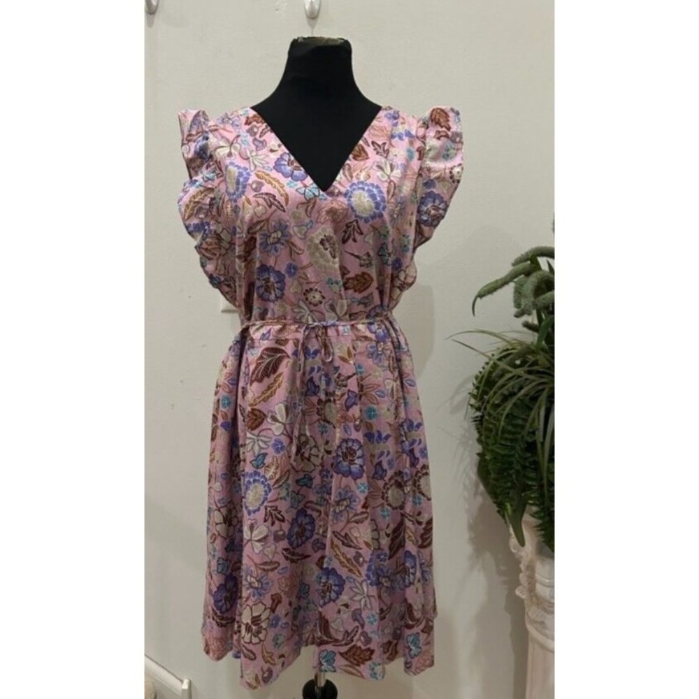 NWT Ann‎ Taylor Women’s Baltic Floral Praire Print Fit and Flare Dress Size L